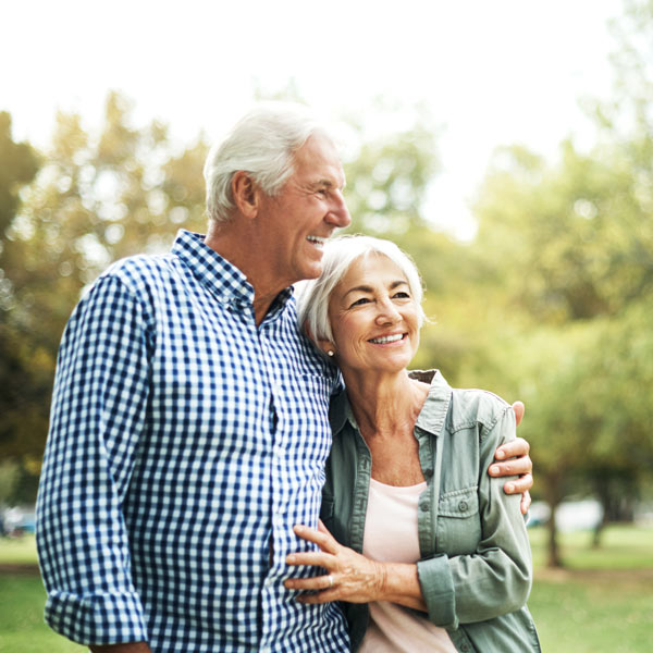 senior couple on a walk